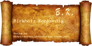 Birkholz Konkordia névjegykártya